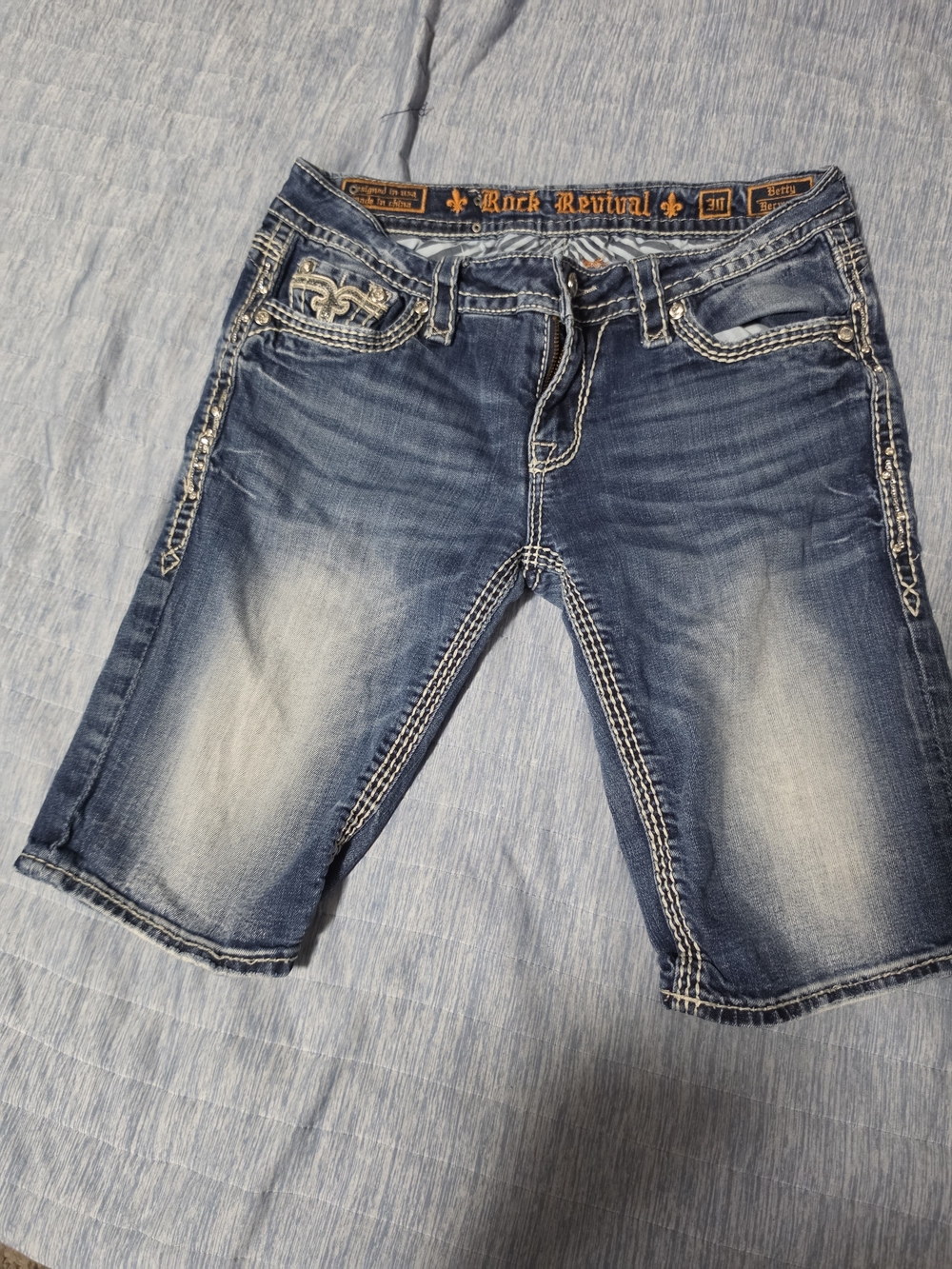 Rock Revival Women’s Distressed Denim Shorts - Blue